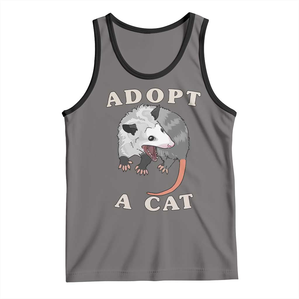 Funny Opossum Meme Tank Top Adopt A Cat Possum Team Trash Vibes