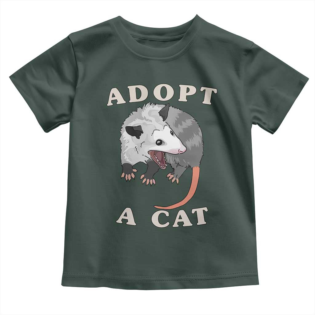 Funny Opossum Meme Toddler T Shirt Adopt A Cat Possum Team Trash Vibes
