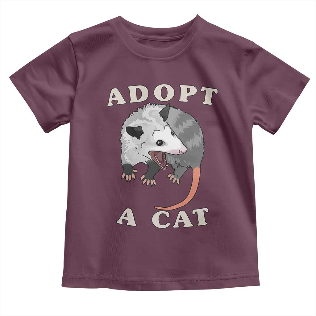 Funny Opossum Meme Toddler T Shirt Adopt A Cat Possum Team Trash Vibes