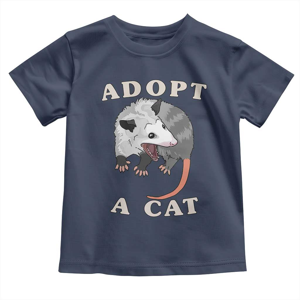 Funny Opossum Meme Toddler T Shirt Adopt A Cat Possum Team Trash Vibes