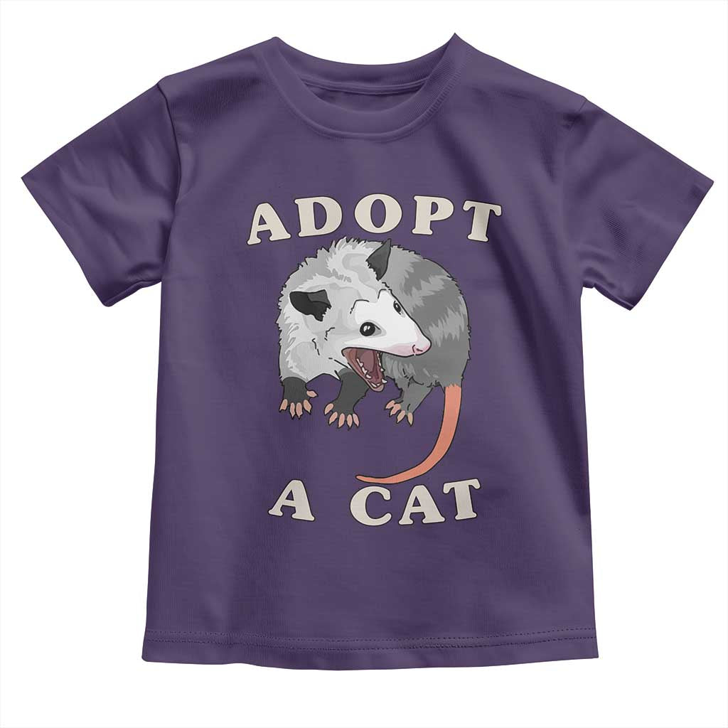 Funny Opossum Meme Toddler T Shirt Adopt A Cat Possum Team Trash Vibes