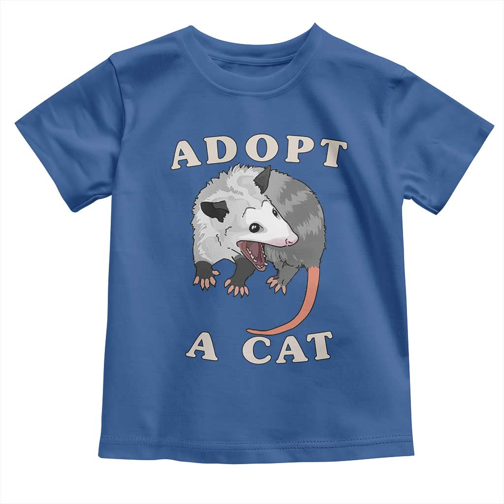 Funny Opossum Meme Toddler T Shirt Adopt A Cat Possum Team Trash Vibes
