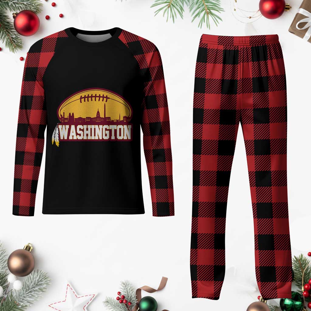 Washington Football Native American Feather Plaid Pajama Set - Wonder Print Shop