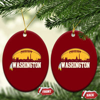 Washington Ceramic Ornament Football Native American Feather - Wonder Print Shop