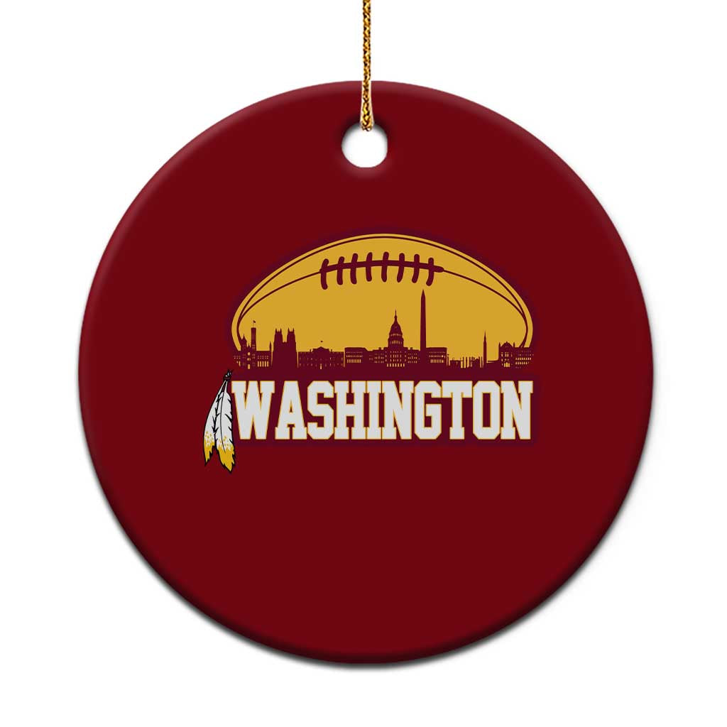 Washington Ceramic Ornament Football Native American Feather - Wonder Print Shop