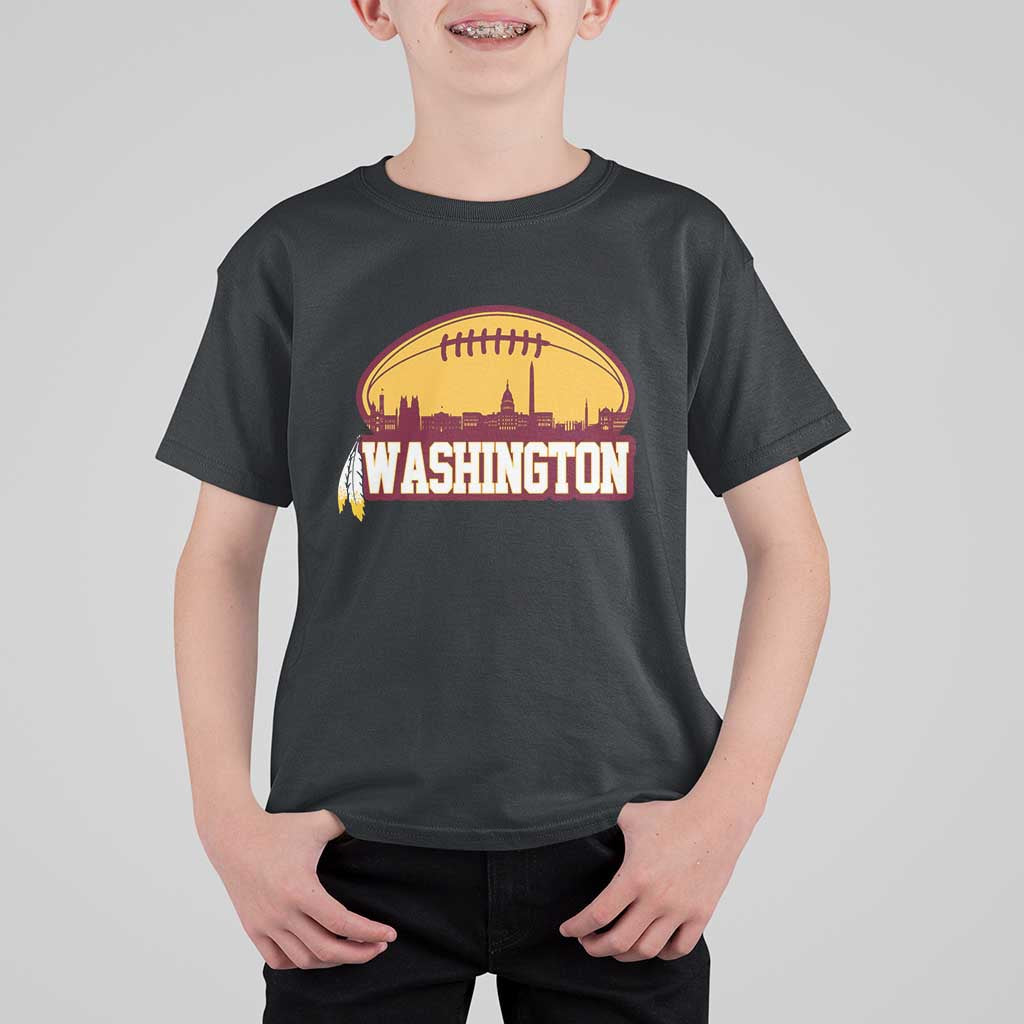 Washington T Shirt For Kid Football Native American Feather