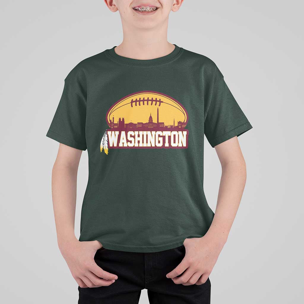 Washington T Shirt For Kid Football Native American Feather