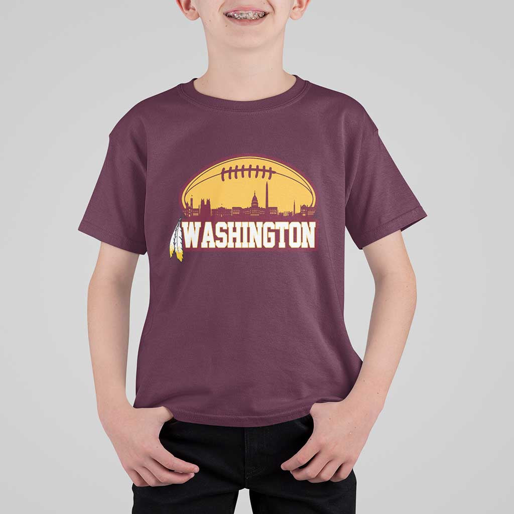 Washington T Shirt For Kid Football Native American Feather