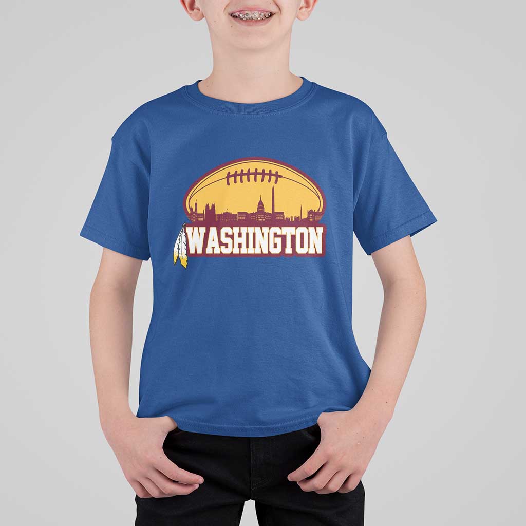 Washington T Shirt For Kid Football Native American Feather
