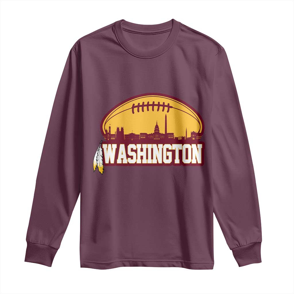 Washington Long Sleeve Shirt Football Native American Feather