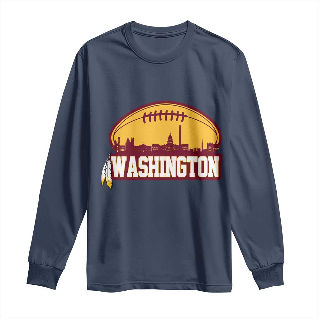 Washington Long Sleeve Shirt Football Native American Feather