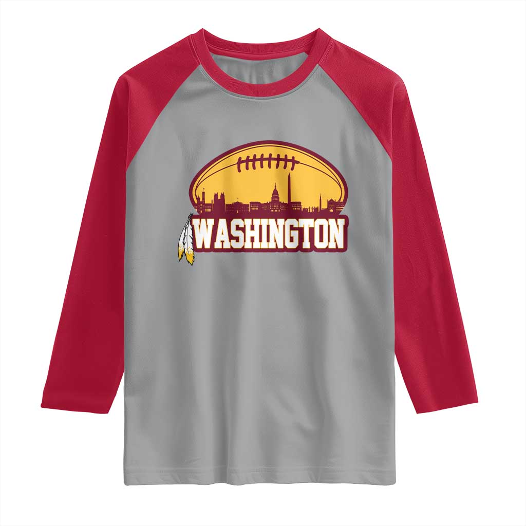 Washington Raglan Shirt Football Native American Feather