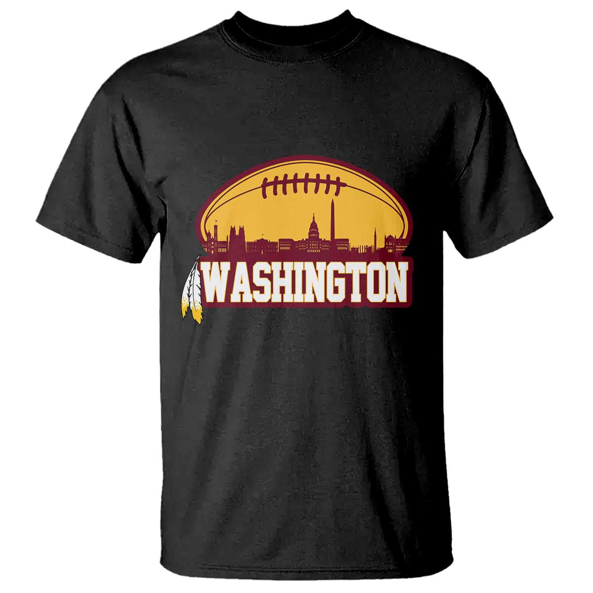Washington T Shirt Football Native American Feather