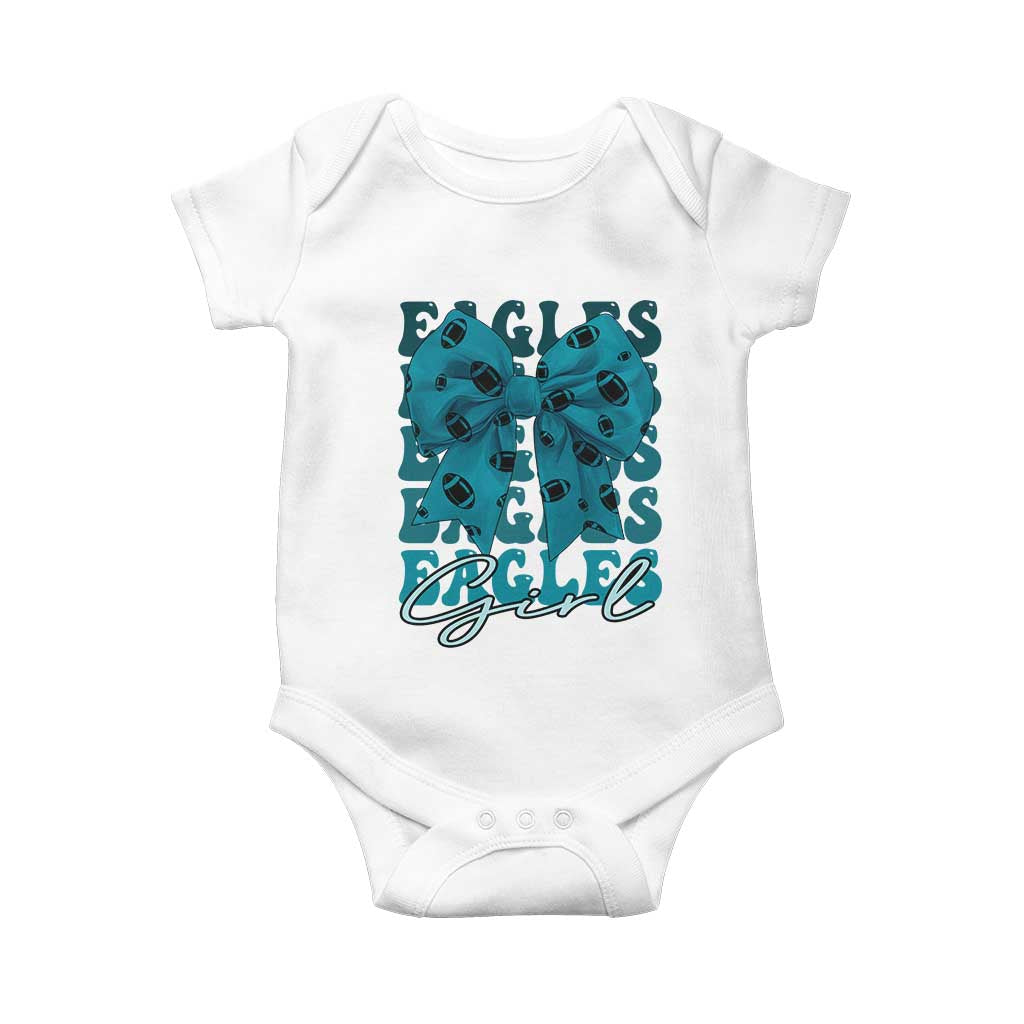 Eagle Girls Baby Onesie Midnight Green Coquette Bow Retro Vintage