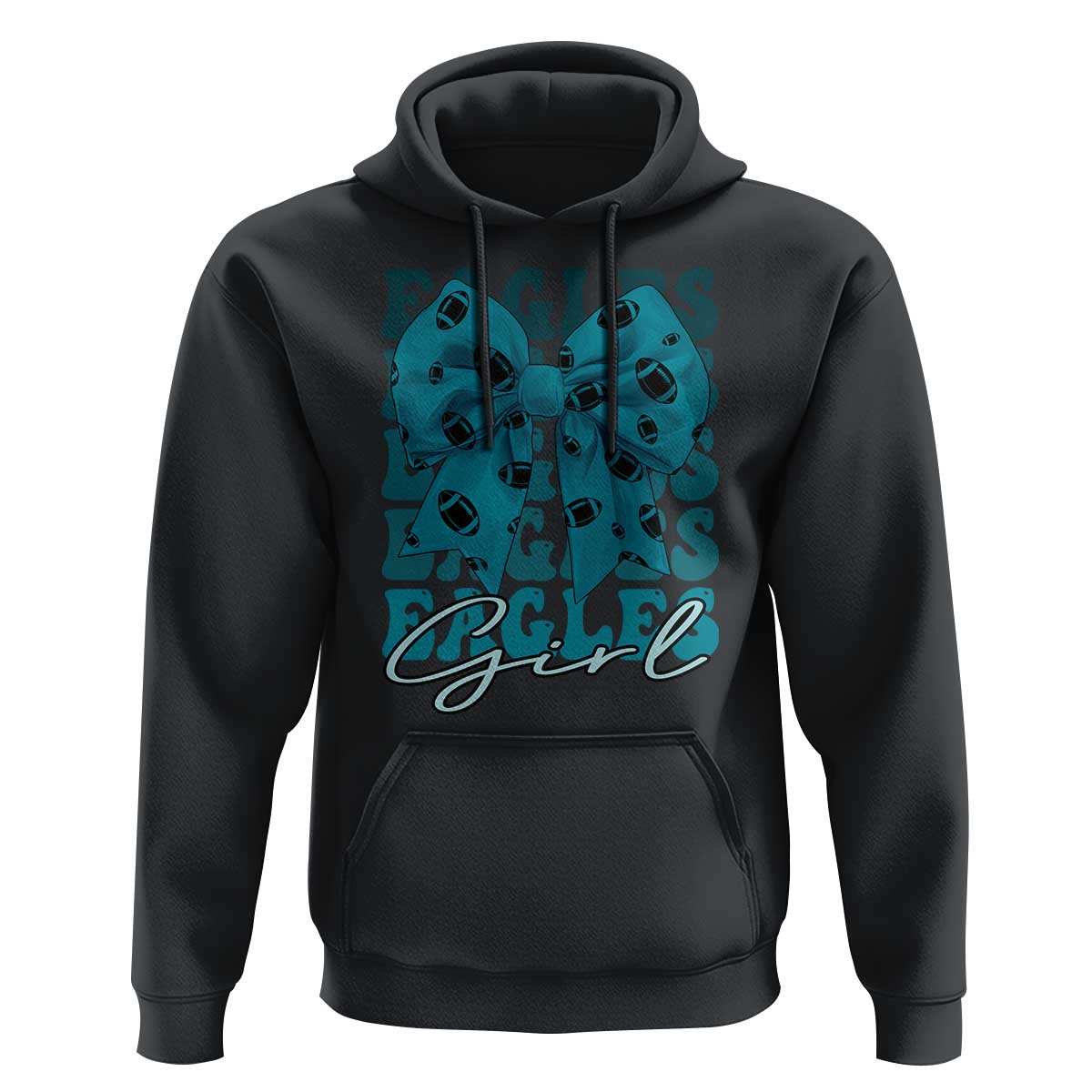 Eagle Girls Hoodie Midnight Green Coquette Bow Retro Vintage