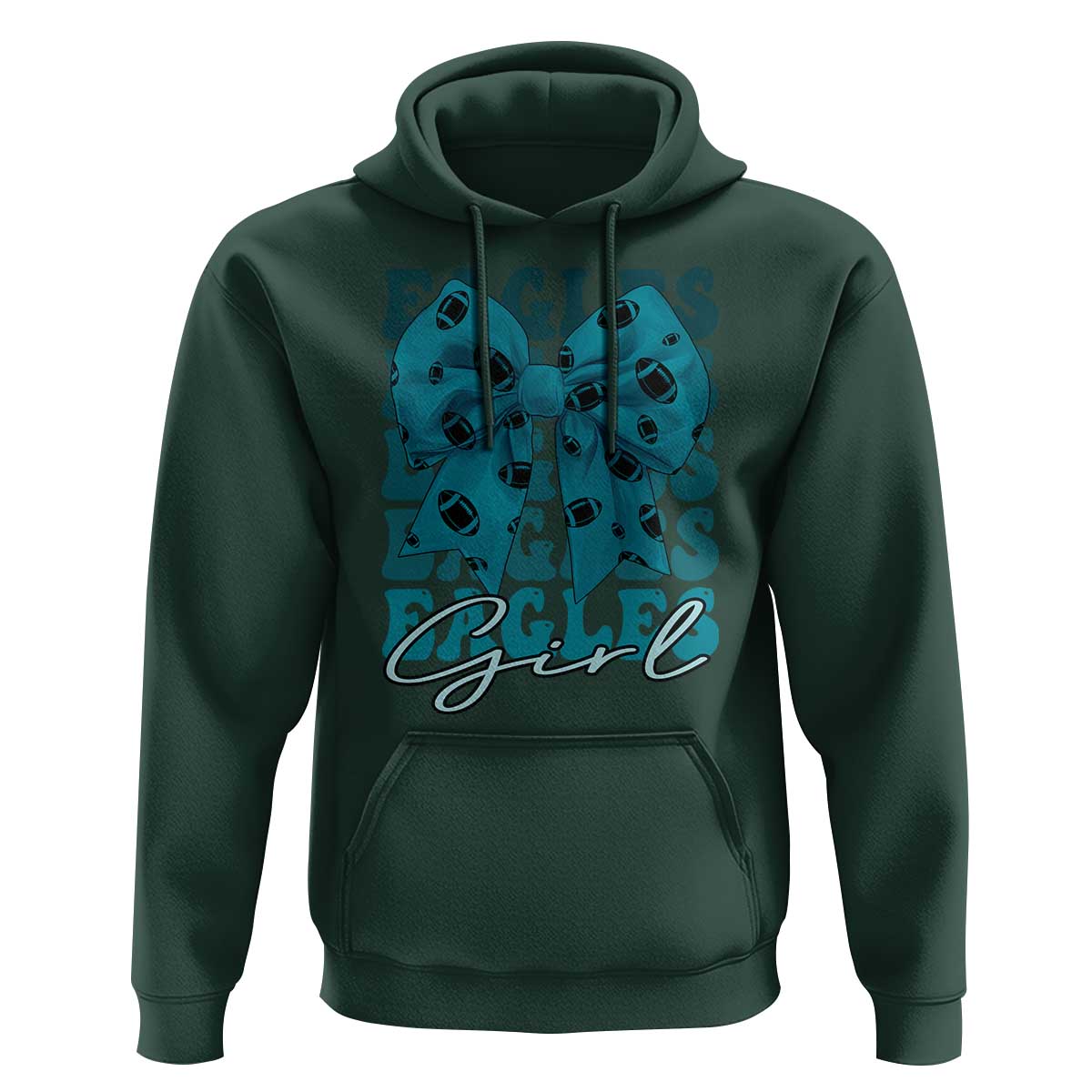 Eagle Girls Hoodie Midnight Green Coquette Bow Retro Vintage