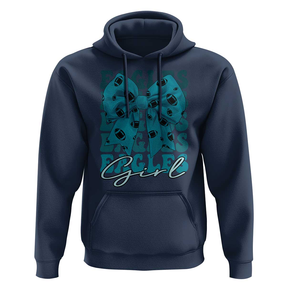 Eagle Girls Hoodie Midnight Green Coquette Bow Retro Vintage