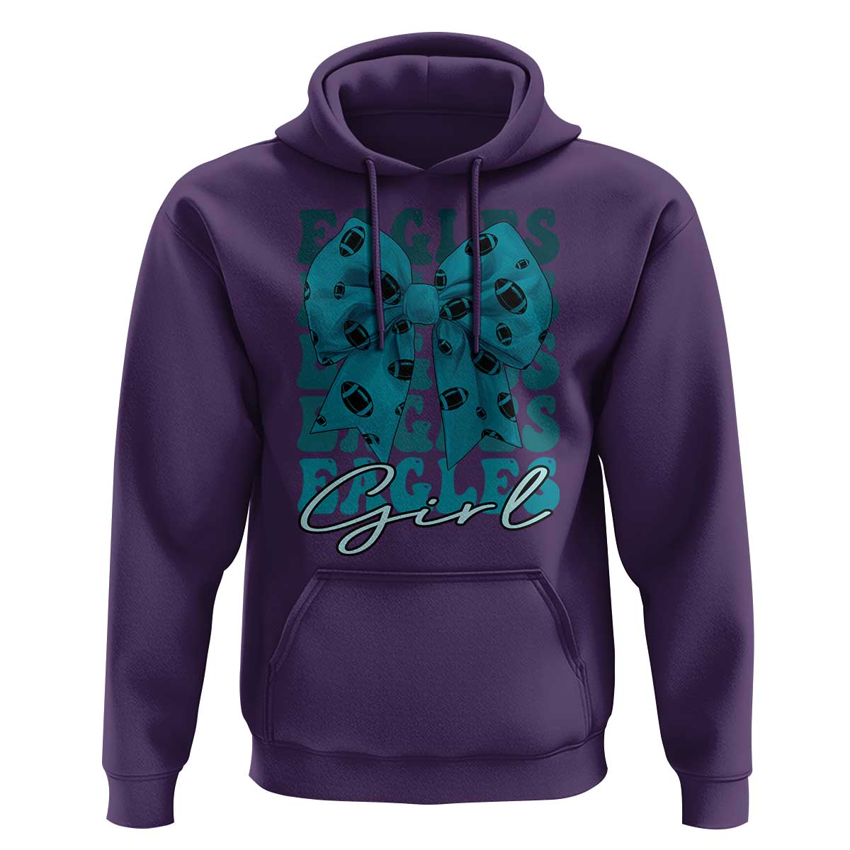 Eagle Girls Hoodie Midnight Green Coquette Bow Retro Vintage