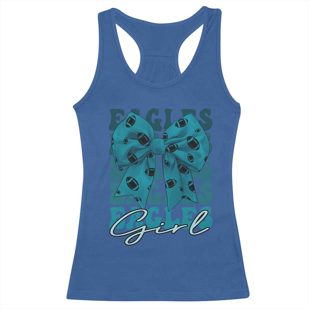 Eagle Girls Racerback Tank Top Midnight Green Coquette Bow Retro Vintage