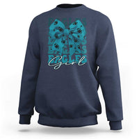 Eagle Girls Sweatshirt Midnight Green Coquette Bow Retro Vintage