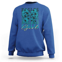 Eagle Girls Sweatshirt Midnight Green Coquette Bow Retro Vintage