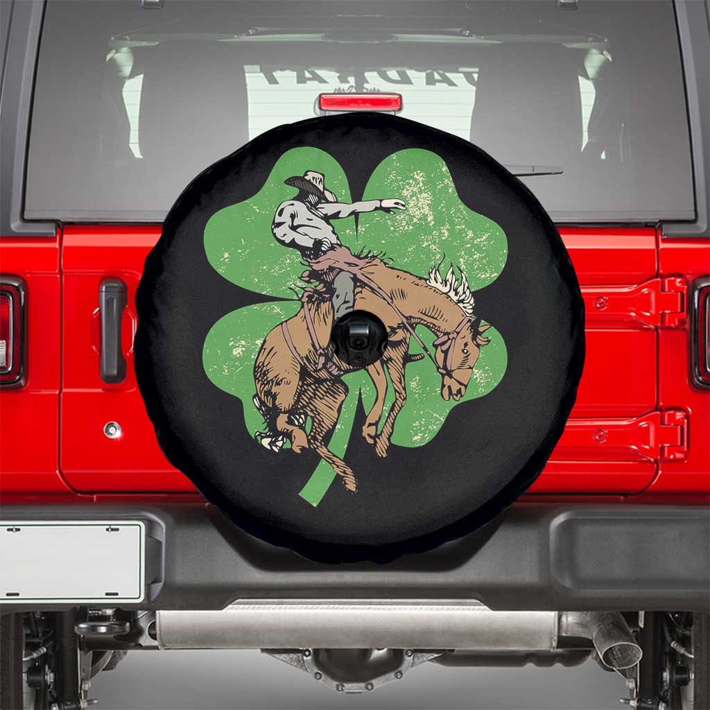 St Patrick's Day Lucky Cowboy Spare Tire Cover Retro Vintage Clover