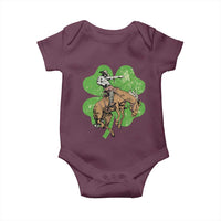 St Patrick's Day Lucky Cowboy Baby Onesie Retro Vintage Clover