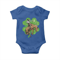 St Patrick's Day Lucky Cowboy Baby Onesie Retro Vintage Clover