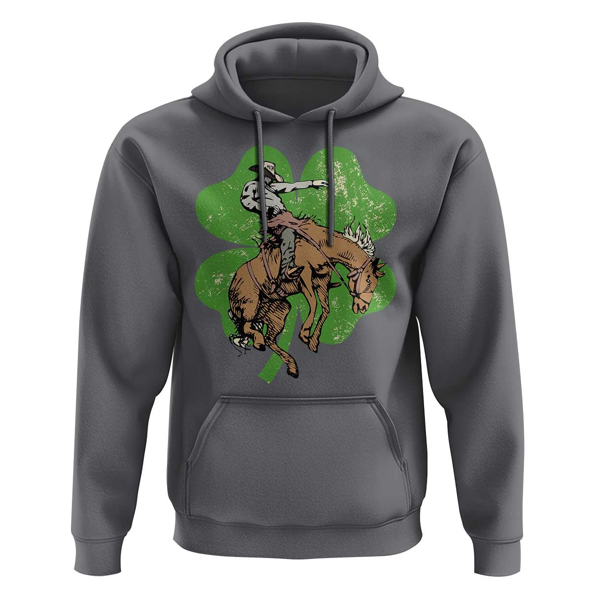 St Patrick's Day Lucky Cowboy Hoodie Retro Vintage Clover