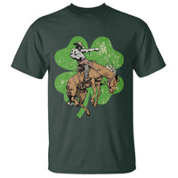 St Patrick's Day Lucky Cowboy T Shirt Retro Vintage Clover