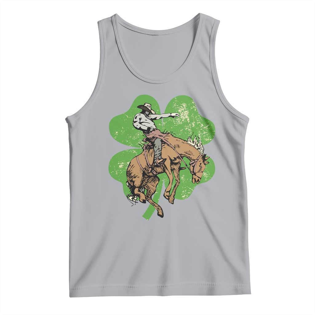 St Patrick's Day Lucky Cowboy Tank Top Retro Vintage Clover