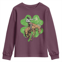 St Patrick's Day Lucky Cowboy Youth Sweatshirt Retro Vintage Clover