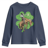St Patrick's Day Lucky Cowboy Youth Sweatshirt Retro Vintage Clover