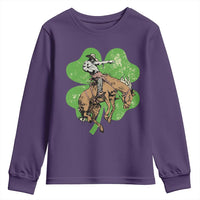 St Patrick's Day Lucky Cowboy Youth Sweatshirt Retro Vintage Clover