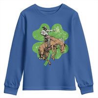 St Patrick's Day Lucky Cowboy Youth Sweatshirt Retro Vintage Clover