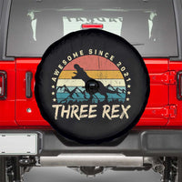 Three Rex 3rd Birthday Spare Tire Cover 3 Years Old Dinosaur Bday Boy