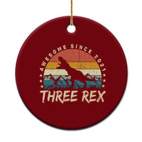 Three Rex 3rd Birthday Ceramic Ornament 3 Years Old Dinosaur Bday Boy - Wonder Print Shop