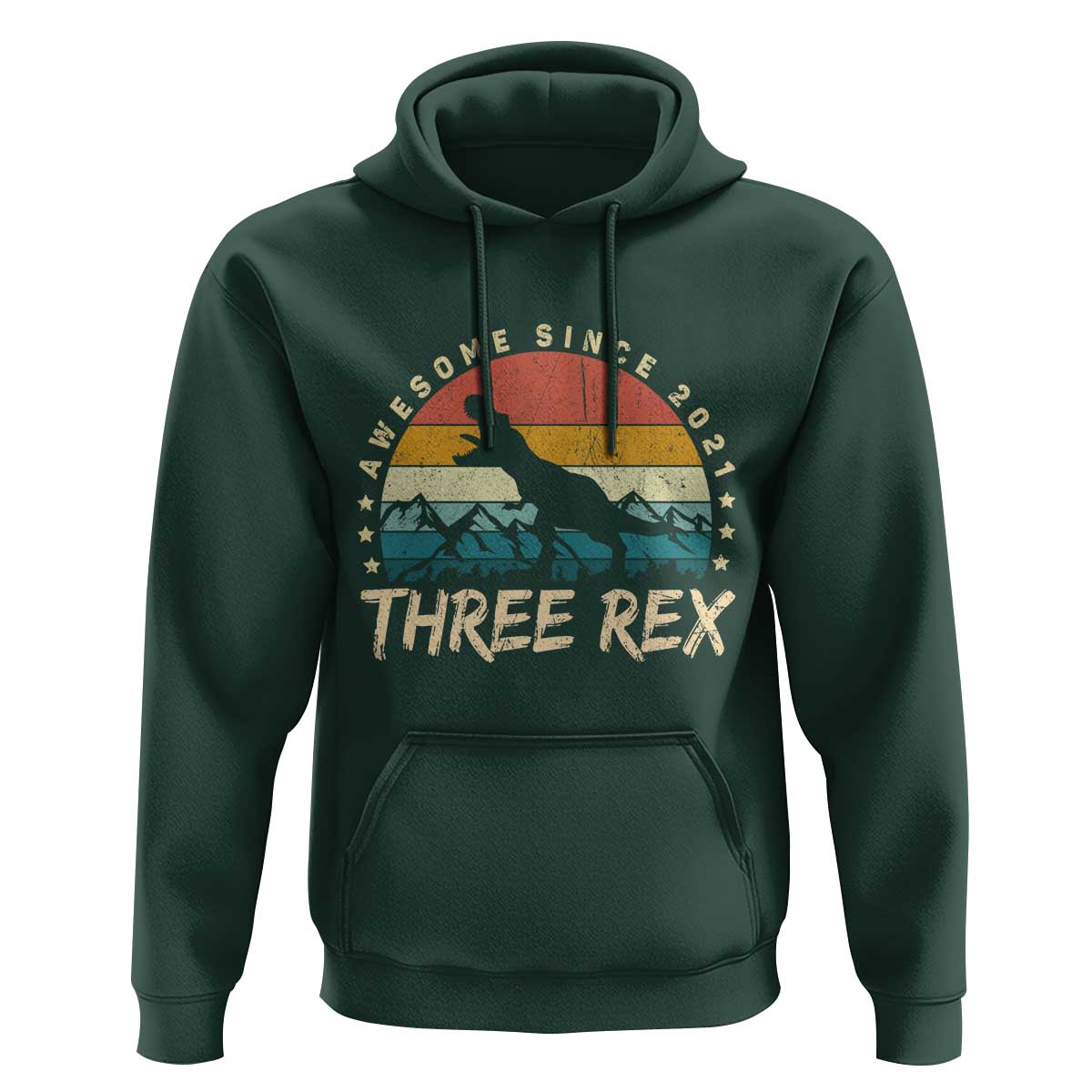 Three Rex 3rd Birthday Hoodie 3 Years Old Dinosaur Bday Boy
