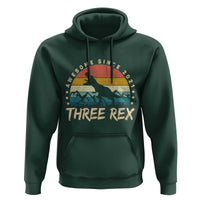 Three Rex 3rd Birthday Hoodie 3 Years Old Dinosaur Bday Boy