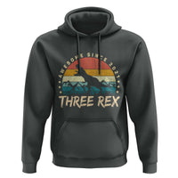 Three Rex 3rd Birthday Hoodie 3 Years Old Dinosaur Bday Boy