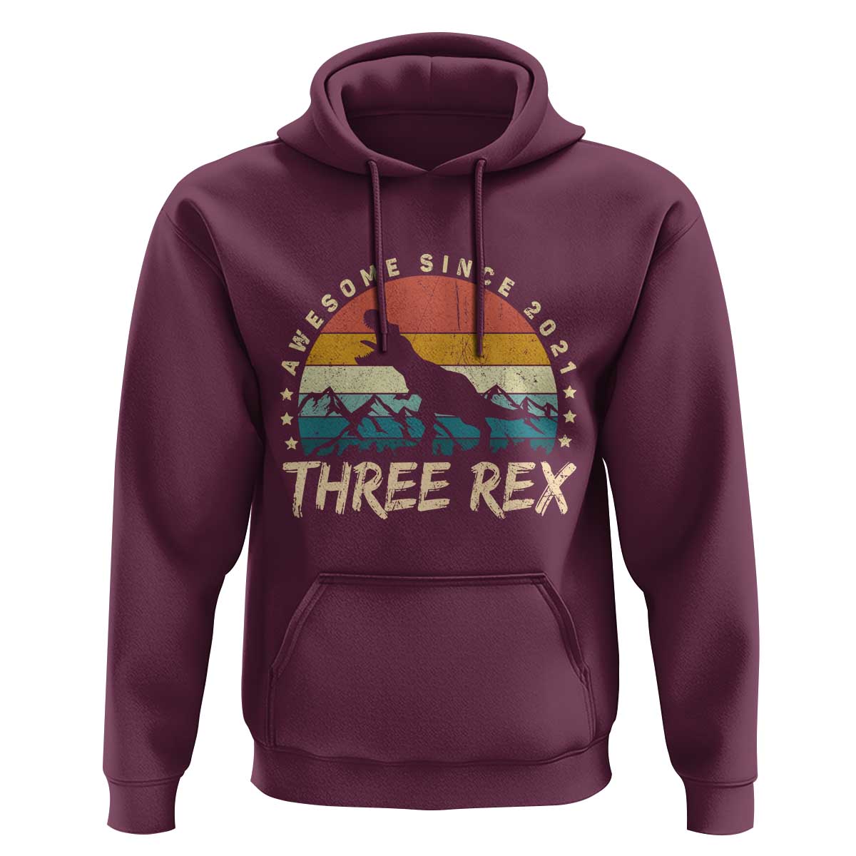 Three Rex 3rd Birthday Hoodie 3 Years Old Dinosaur Bday Boy
