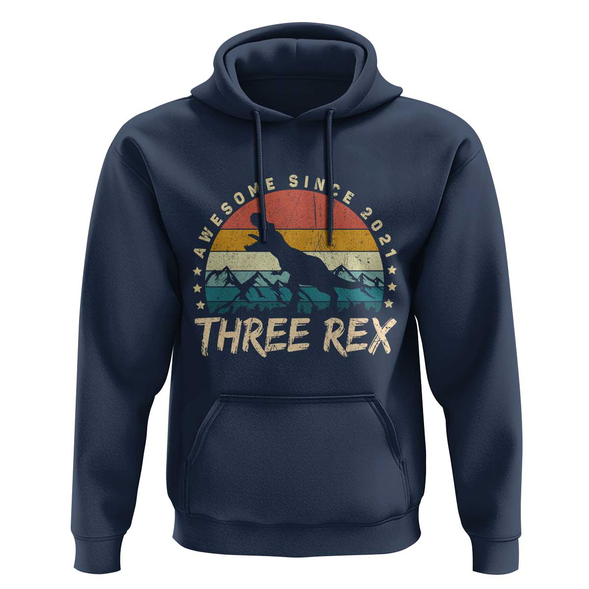 Three Rex 3rd Birthday Hoodie 3 Years Old Dinosaur Bday Boy
