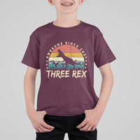 Three Rex 3rd Birthday T Shirt For Kid 3 Years Old Dinosaur Bday Boy