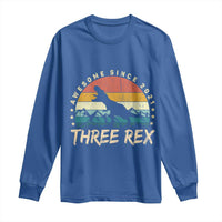 Three Rex 3rd Birthday Long Sleeve Shirt 3 Years Old Dinosaur Bday Boy