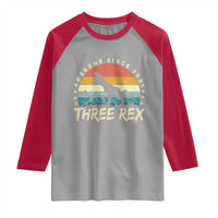 Three Rex 3rd Birthday Raglan Shirt 3 Years Old Dinosaur Bday Boy