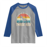 Three Rex 3rd Birthday Raglan Shirt 3 Years Old Dinosaur Bday Boy