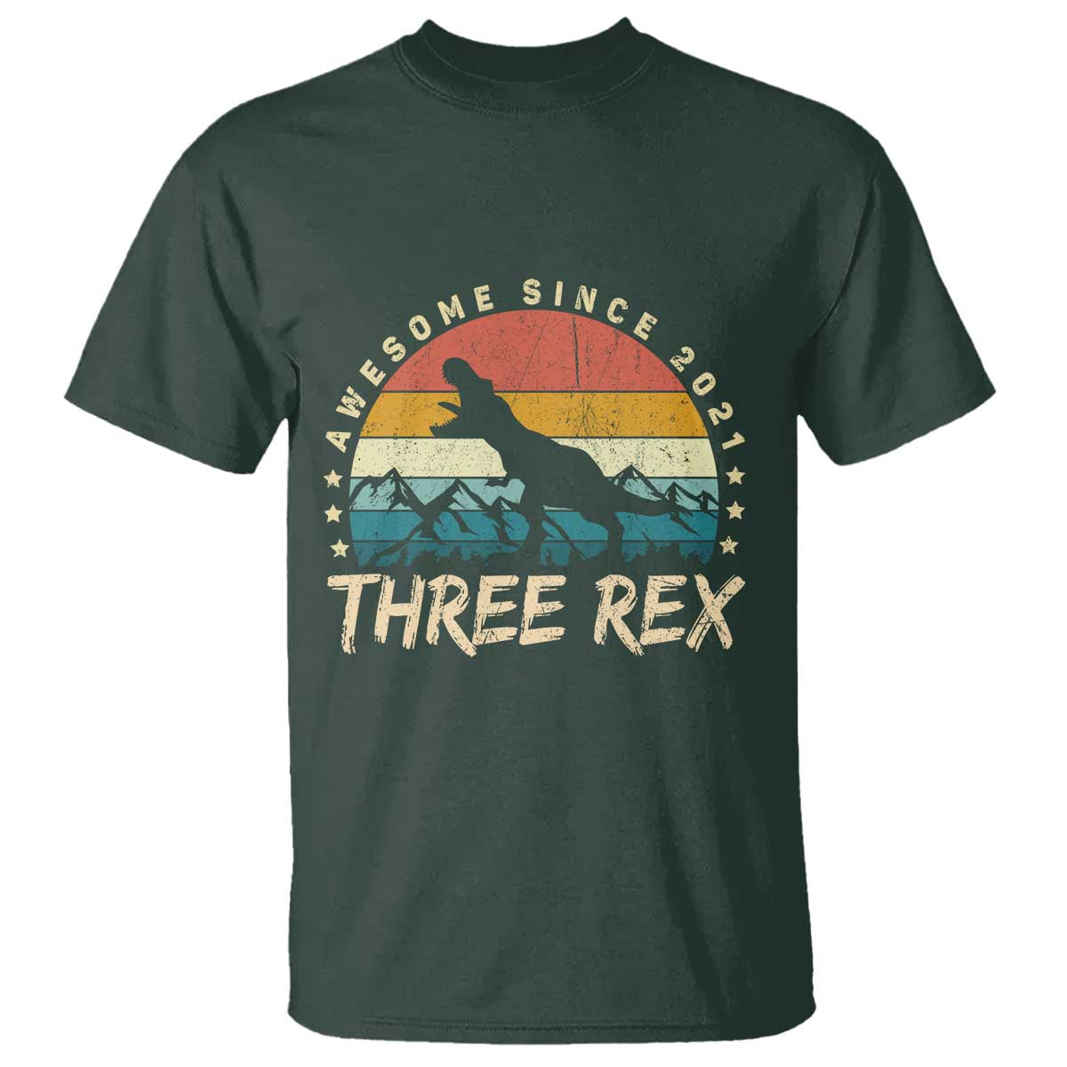 Three Rex 3rd Birthday T Shirt 3 Years Old Dinosaur Bday Boy