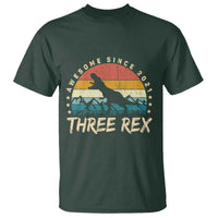 Three Rex 3rd Birthday T Shirt 3 Years Old Dinosaur Bday Boy
