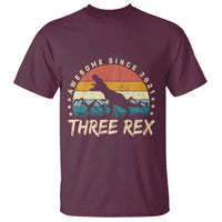 Three Rex 3rd Birthday T Shirt 3 Years Old Dinosaur Bday Boy