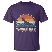 Three Rex 3rd Birthday T Shirt 3 Years Old Dinosaur Bday Boy